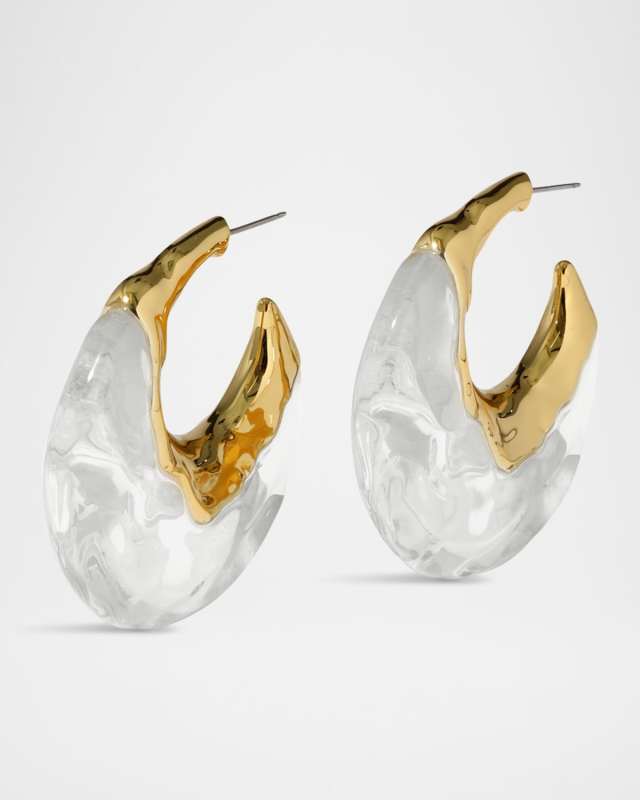Liquid Lucite Puffy Hoop Earrings
